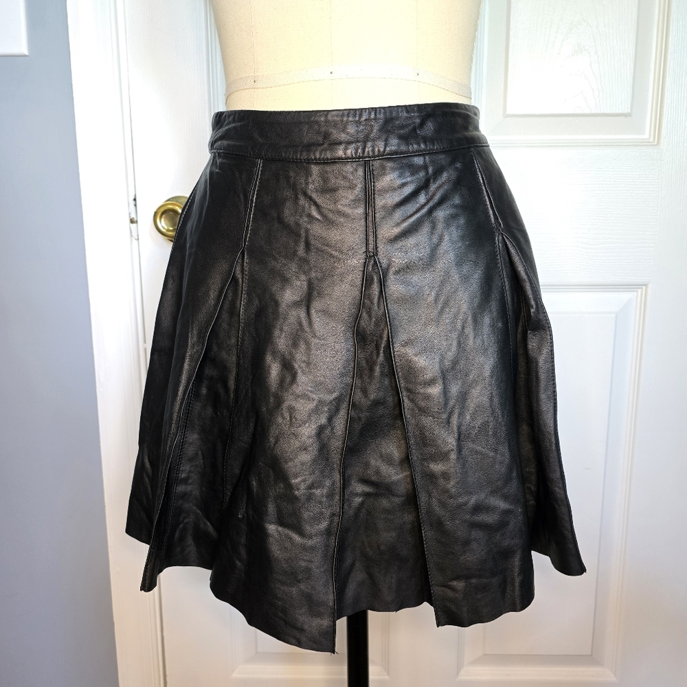 Small Patterson J. Kincaid Black Leather Skirt